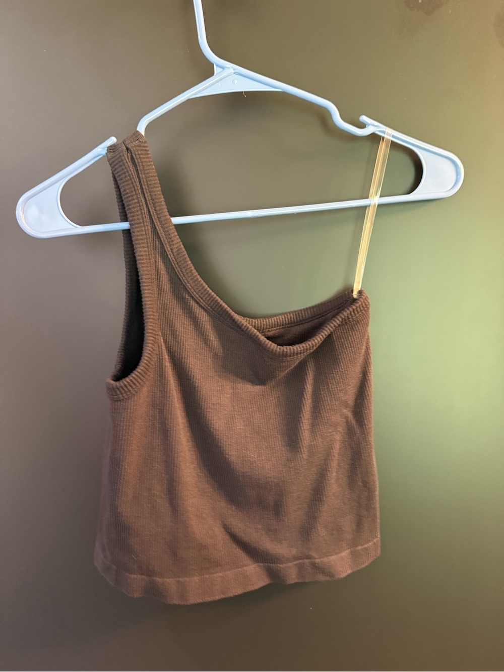 By Together Black Ribbed One-Shoulder Tank